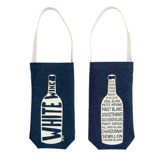 Denim Single Bottle Wine Tote Bag