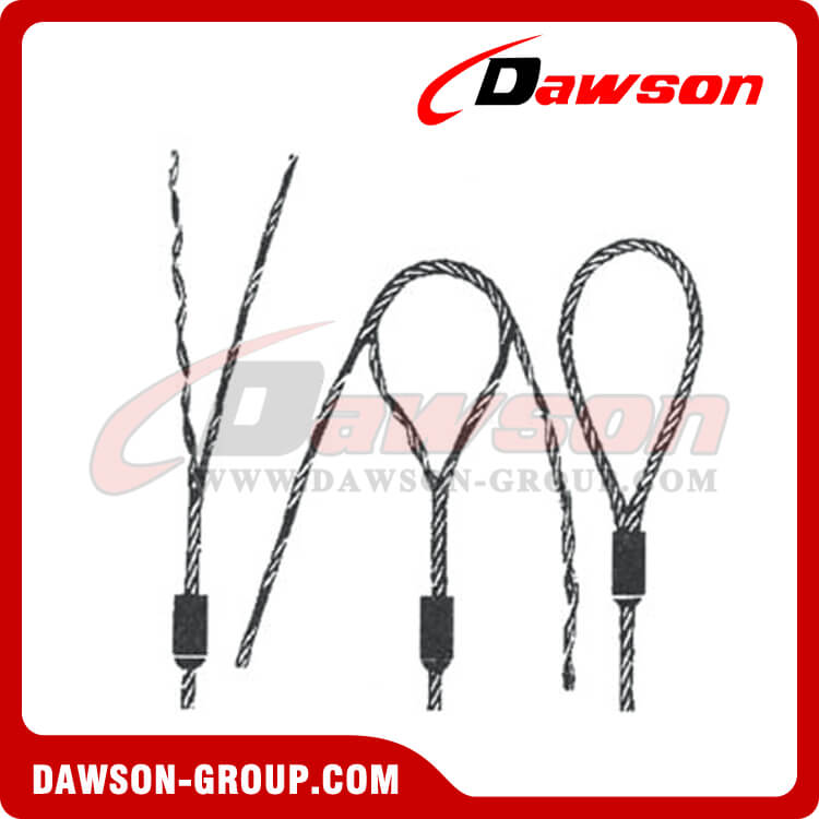 Pipe, Hose & Tubing Choker Sling Wire Rope Steel Cable Flemish Eye 3/8