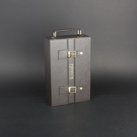 Wine Box Manufacturer PU leather luxury cardboard wine carrier box