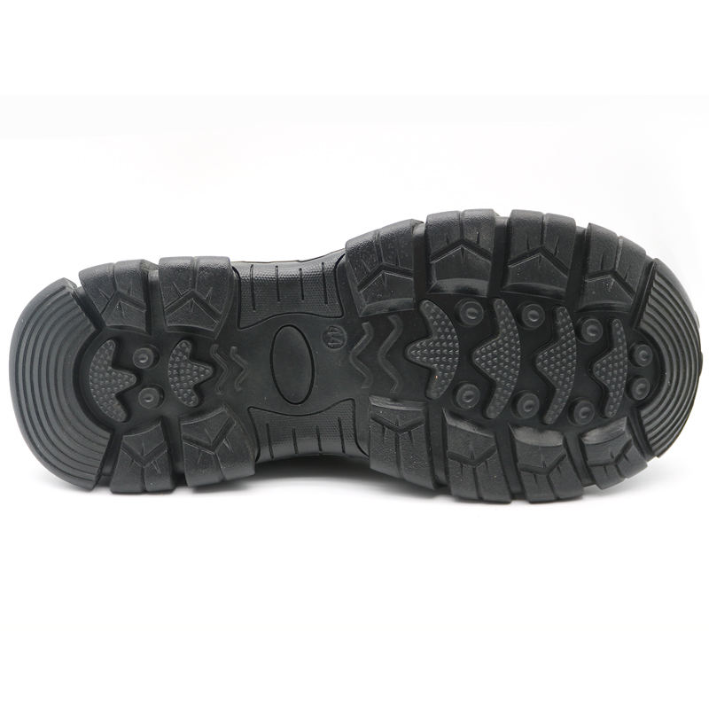 Slip Acid Resistant Oil Industry Safety Shoes Black Middle Cut