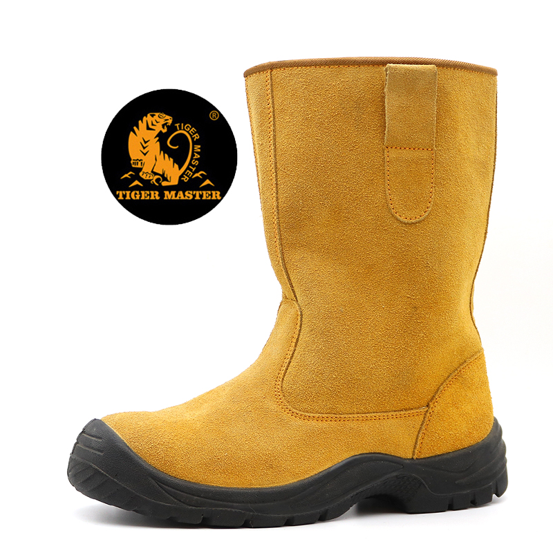 Anti Slip Steel Toe Puncture Proof Anti-static Suede Leather Welding Boots 