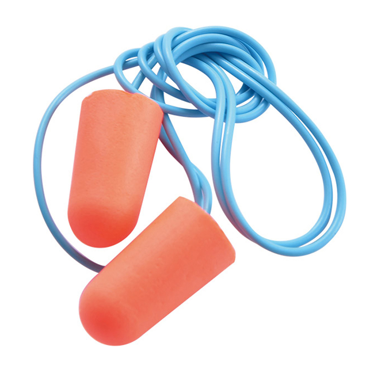 Soft Comfortable Noise Reduce PU Foam Ear Plugs with PVC Cord
