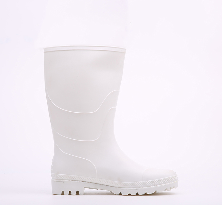 White Anti Slip Waterproof Non Safety Pvc Rain Boots for Food Industry
