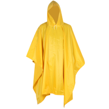 Yelllow Waterproof Hooded Polyester Poncho Rain Cape