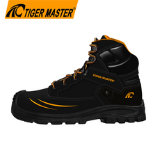 Black Steel Toe Puncture Proof Oil Industry Safety Shoes Pu TPU sole