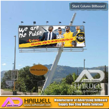 Schräge quadratische Säulen-Straßen-Werbung LED Backlit Billboard im Verkauf