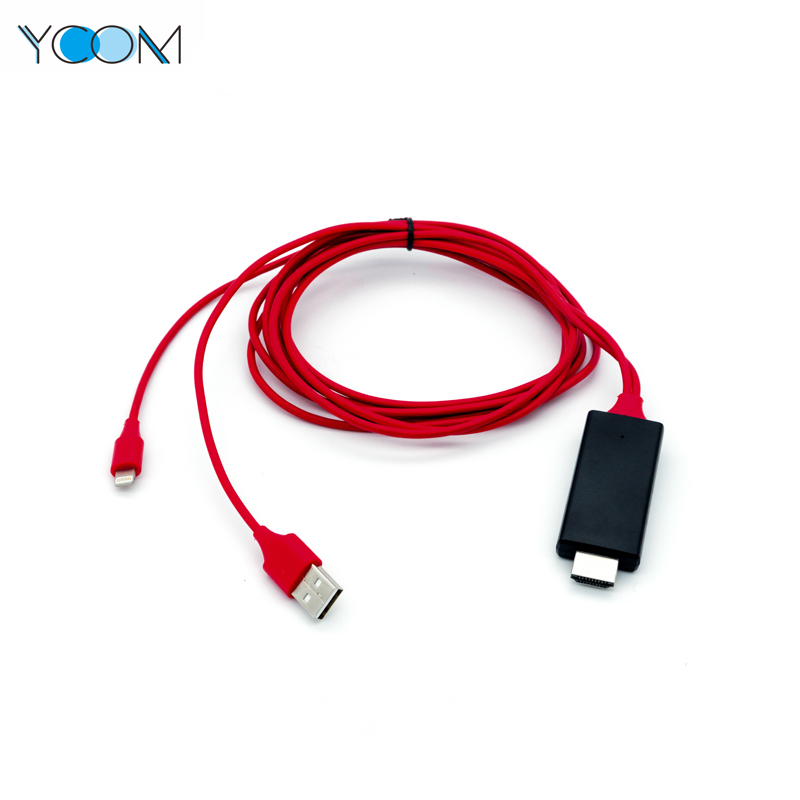 Cable HDMI YCOM al cable del cargador USB para Lightning IPhone