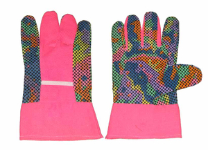 dotted cotton garden gloves