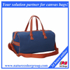 Men′s Large Canvas Weekender Travel Bag with Leather Trim