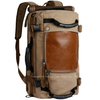Canvas Travel Backpack with Leather for Hiking or Camping