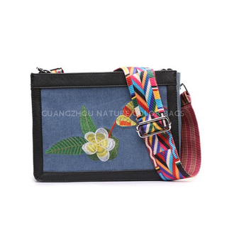 SP6091 Special Embroidery Flower crossbody shoulder bag with faux leather for girls