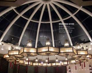 латунь проекта гостиницы Арабск-типа с стеклянным привесным канделябром (M0001-1200)
