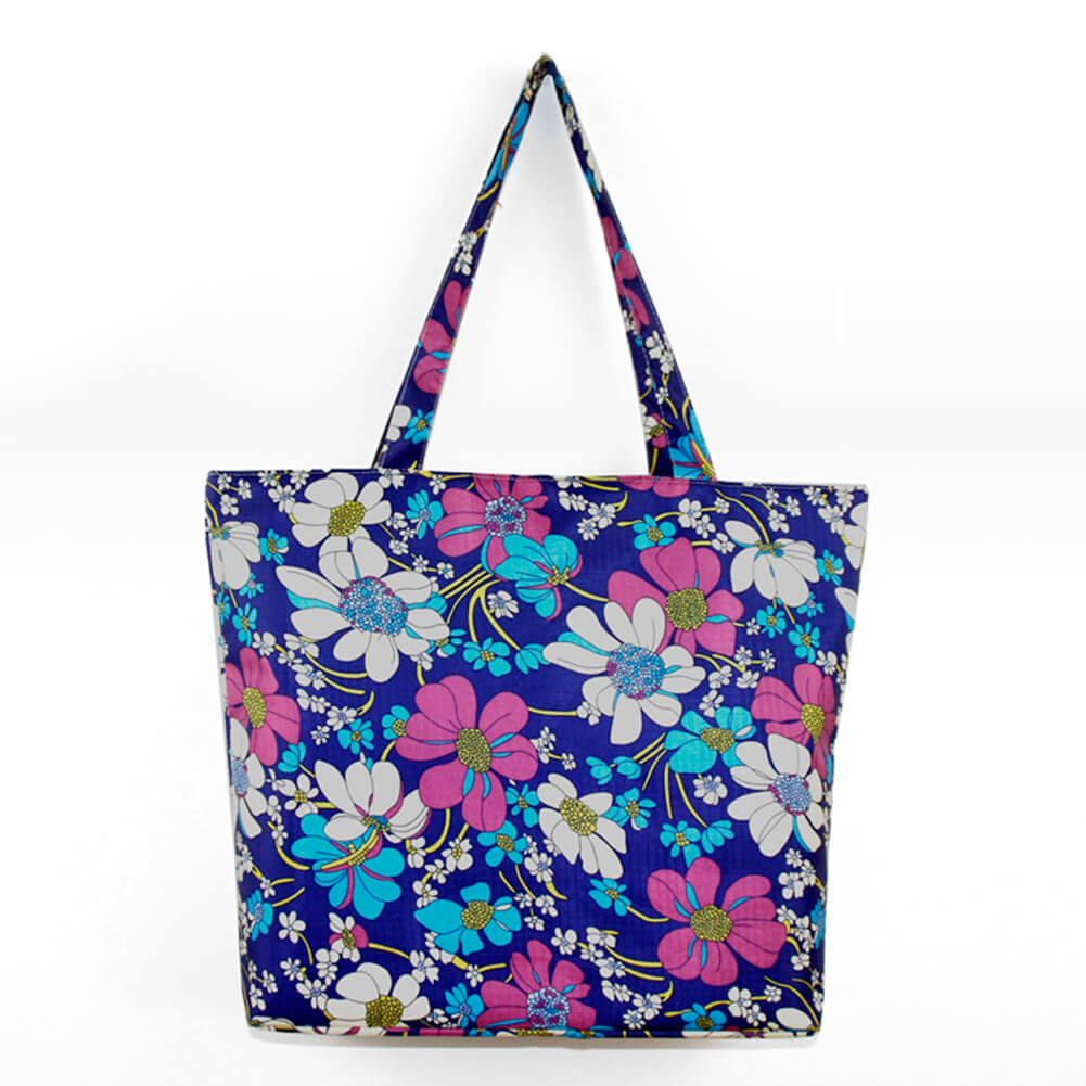 Advertising 600d Polyester Tote Bag With Flower Printing