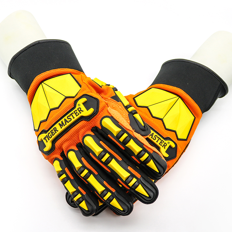 Non-slip TPR impact resistant mechanic gloves