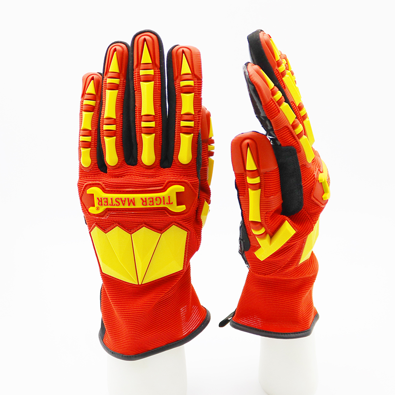 Anti Cut TPR Impact Resistant Oil Proof Mechanic Gloves Work