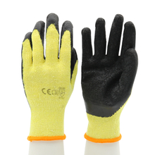 CE EN 388 Non Slip Oil Proof Black Latex Coating Gloves