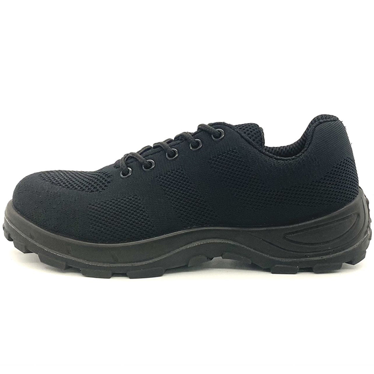 Black oil slip resistant cheap steel toe prevent puncture sport men safety shoes