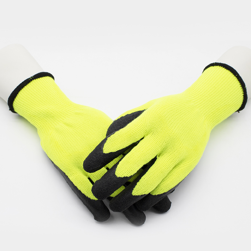 Custom Logo Black Latex Safety Work Gloves for Construction