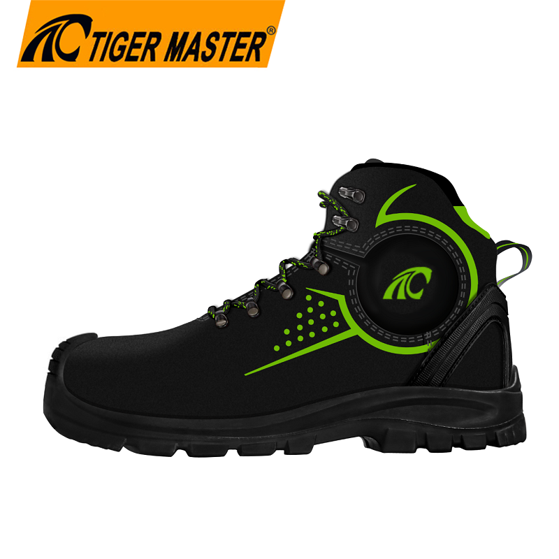 Heat-proof Anti Slip Rubber Sole Cow Leather Steel Toe Safety Boots Shoes for Men