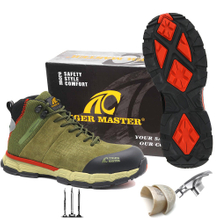 Green Suede Leather Composite Toe Waterproof Safety Boots for Men