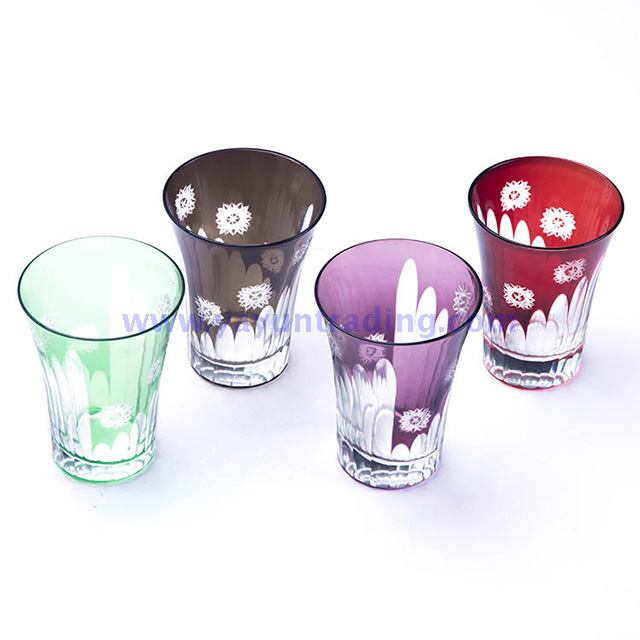 high quality unique design colorful glass drinking cup