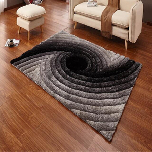 3D Hand Tufted Shag Carpet Gradient Grey Floor Rug
