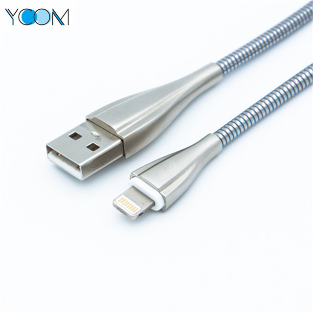 Spring iPhone USB Cable with Stainless Steel Material