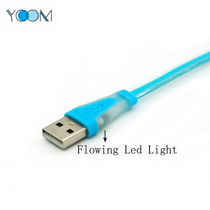 USB Lightning Charging Cable with LED Light, 1m