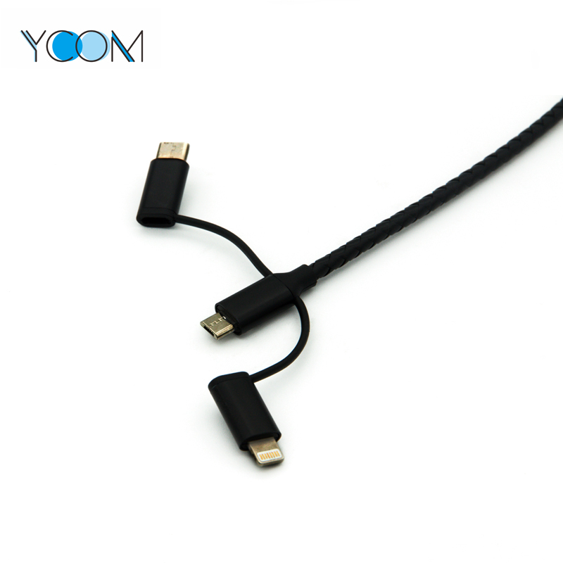 Cable USB 3 en 1 para Tipo C, Micro y Lightning