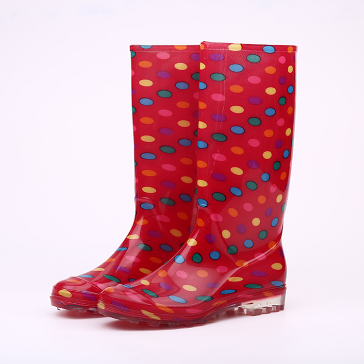 Fashion shiny pvc rain boots for lady