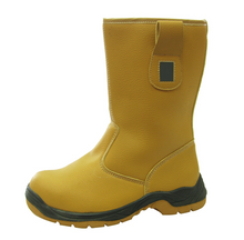 Microfiber leather pu rubber sole high ankle work boots