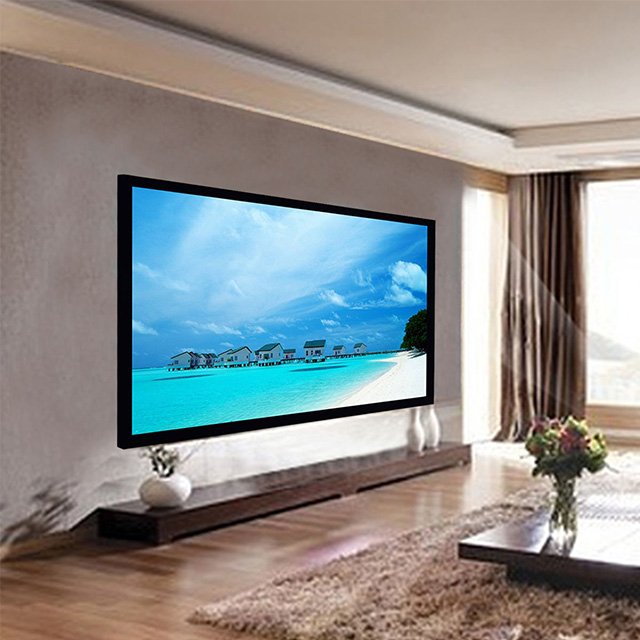 Wall Mounted Fixed Frame Projection Screen Matte White