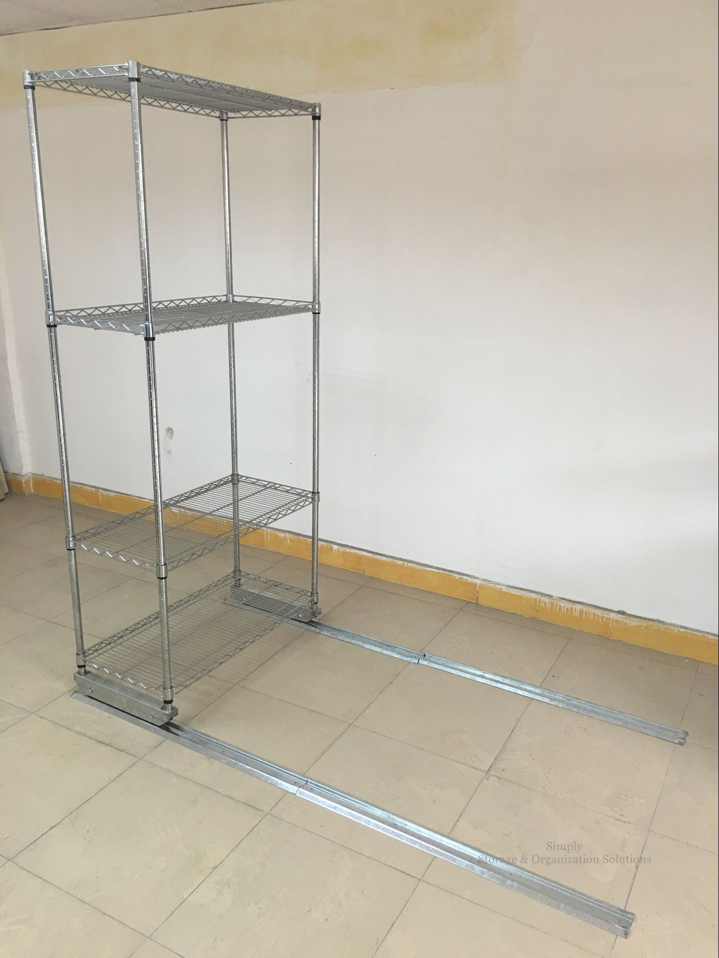 High Density Floor Track Sliding Wire Shelving Floor Track Sliding Wire Shelving