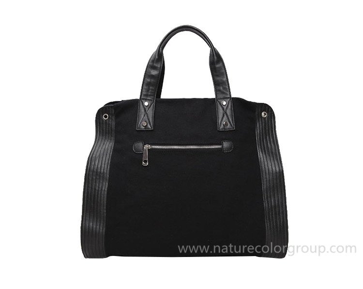 Leisure Canvas Black Handbag for Outdoor
