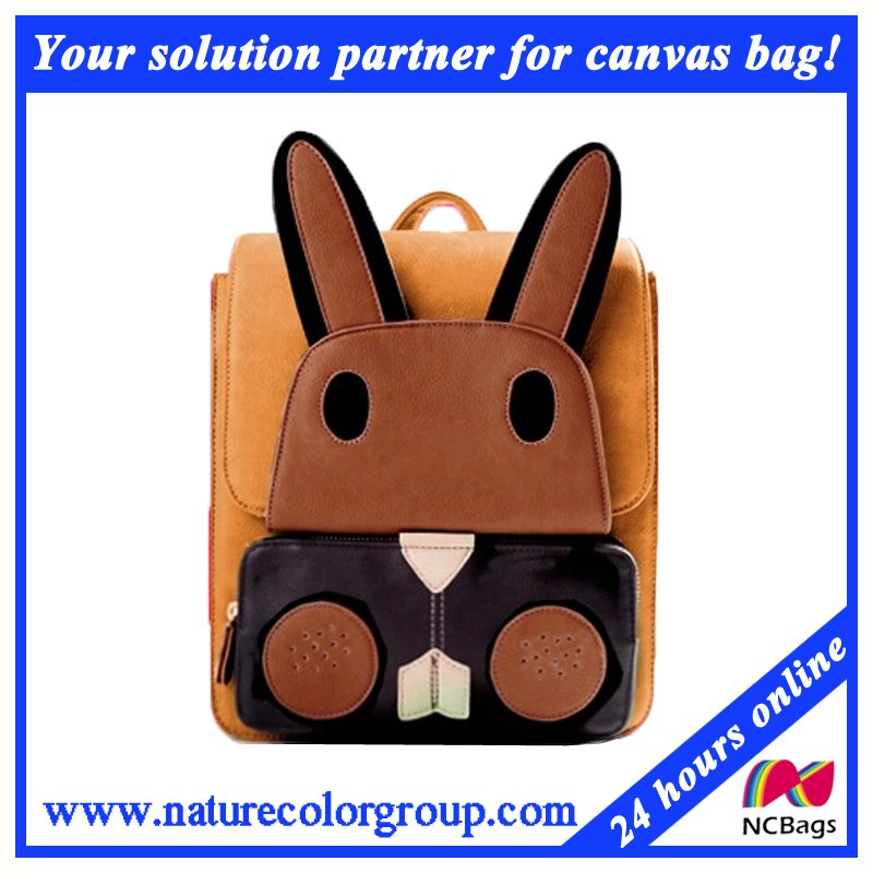 Little Rabit PU Bag Leather School Bag Backpack for Lovely Students (SBB-013)