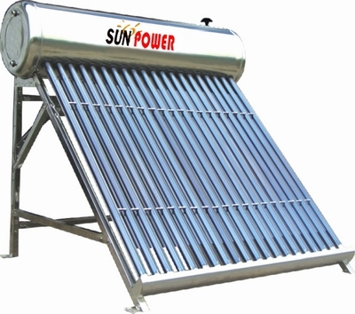 calentador de agua solar de tubo de calor residencial de acero inoxidable