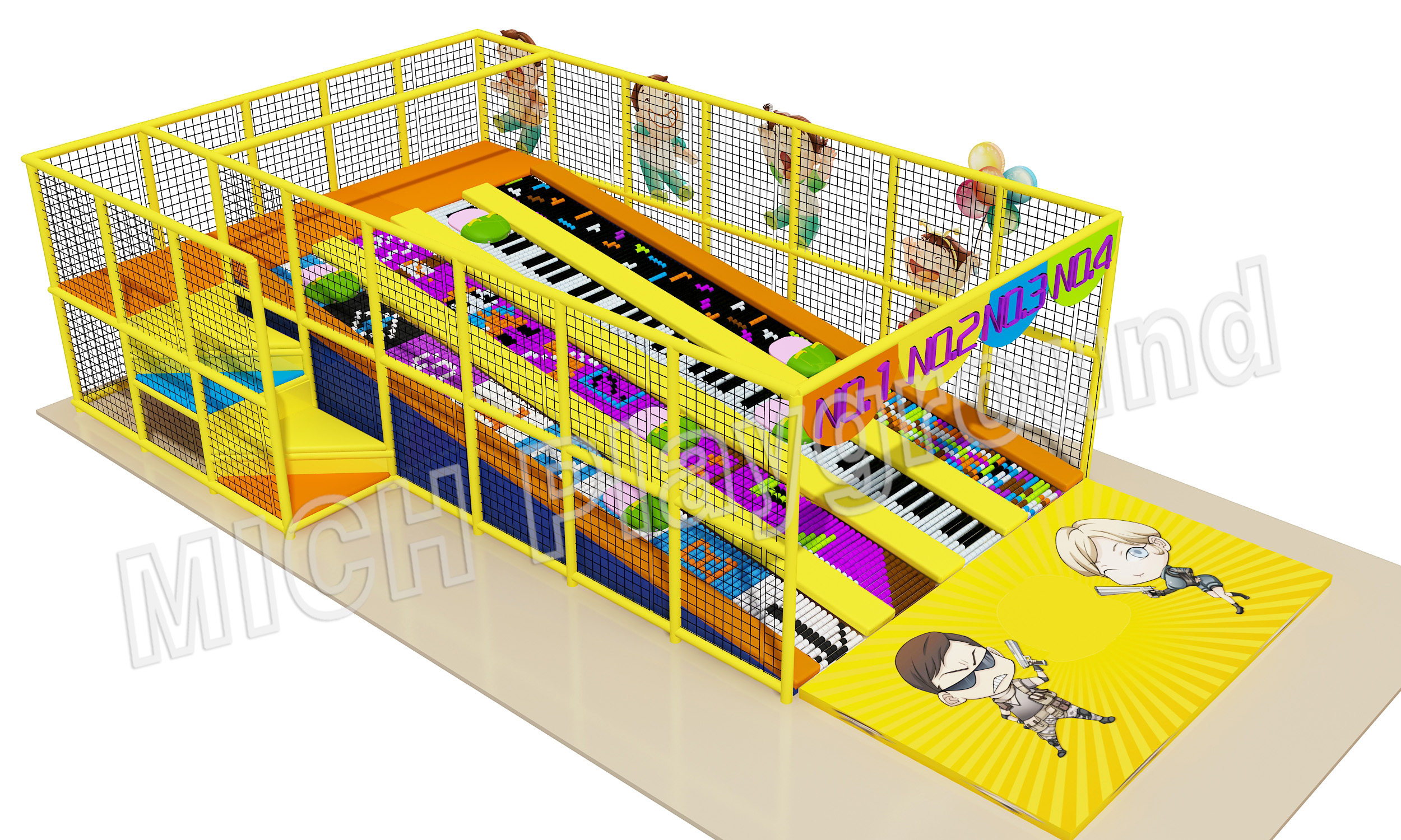 Parque de juegos y sala de juegos para niños Soft Slide 6612A