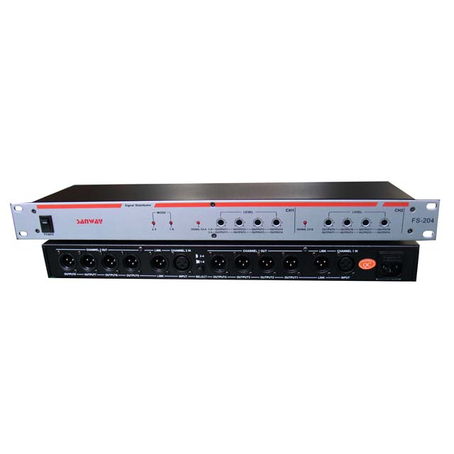 FS-204 2IN & 8OUT 90V / 240V Stereo Sound Signalverteiler für Lautsprecher