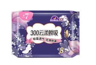 +7超熟睡柔棉夜用300mm卫生巾8片
