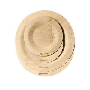 Индивидуальные одноразовые круглые бамбуковые обеденные тарелки с логотипом