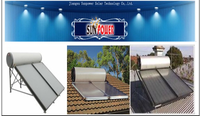 Calentador de agua solar de placa plana con tubo de calor (SPFP-G / 0.6- AL / THG-1)