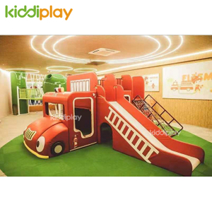 升级版非标消防车游戏儿童室内运动早教软包滑梯爬滑过家家游戏屋