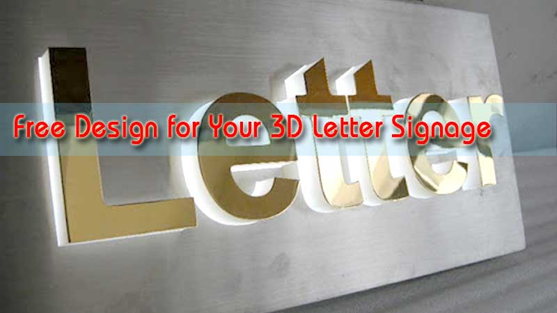Kostenloses Design für 3D-Buchstaben und LED-Beschilderung
