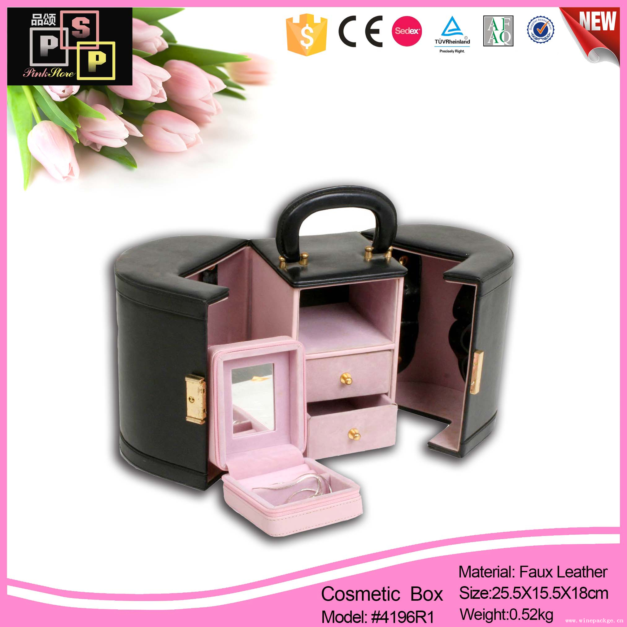 High Quality Luxury Jewelry Leather Storage Box