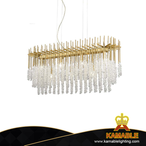 Квадратный светильник, роскошный хрустальный стеклянный подвесной светильник для гостиной с металлическим каркасом (PR68129-9)