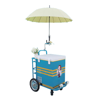 High Quality Front Loading Pedal Assist Freezer Hot Dog Stand Coffee Carts Electric Bicycle Food Cart Ice Cream Bike