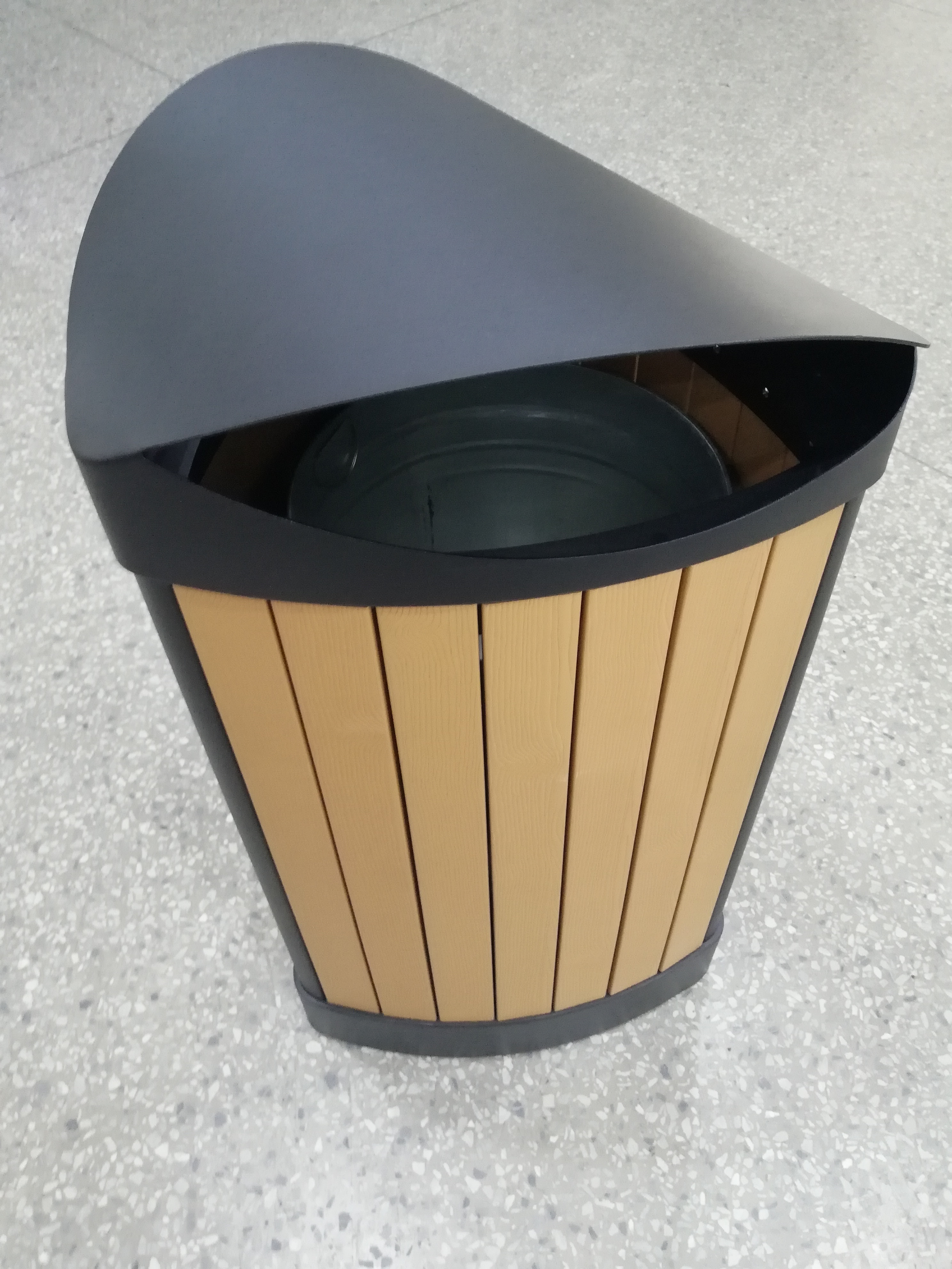 Outdoor dustbin with plastic wood HW534 Buy Outdoor waste can, waste