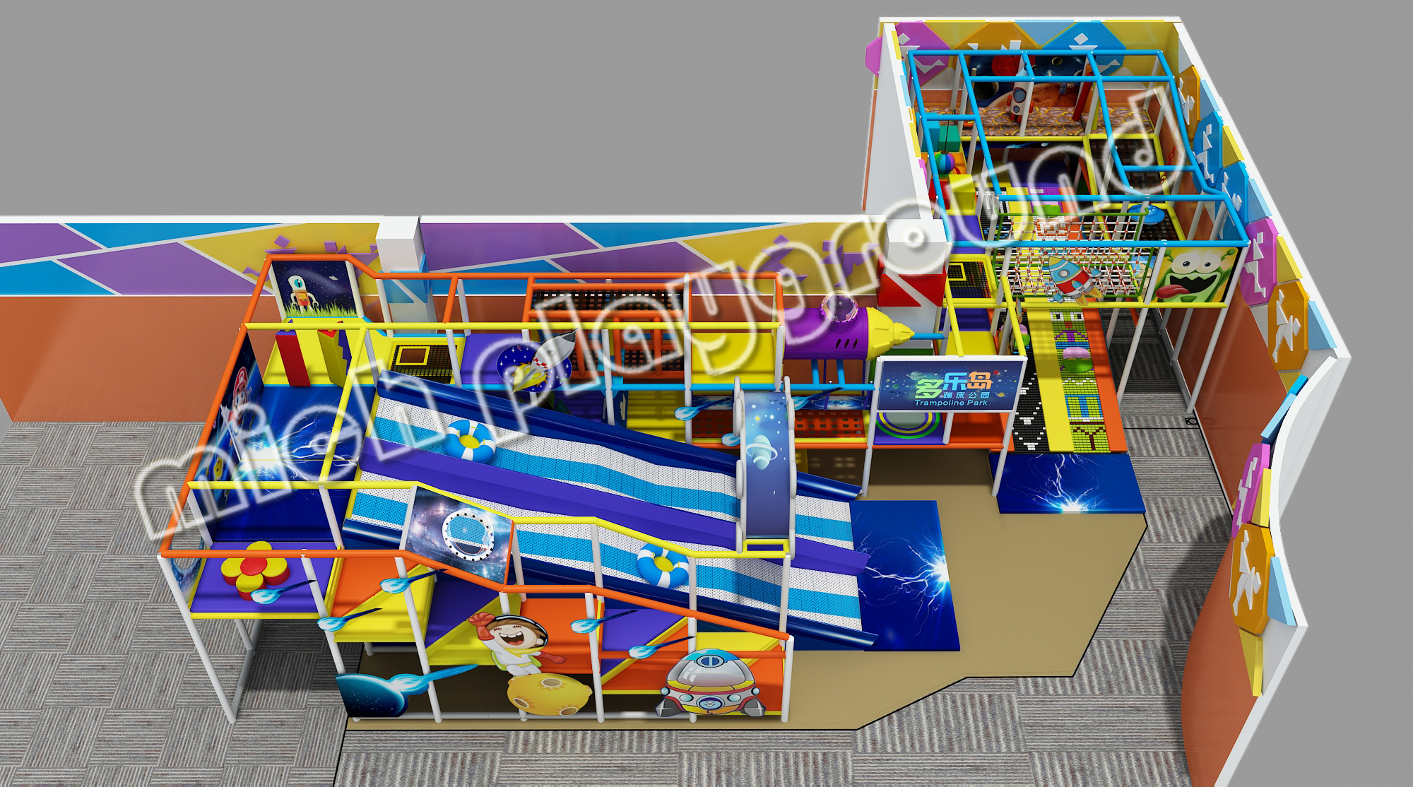 Mich New design donut slide indoor playground set