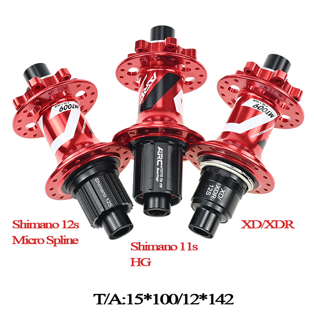 ARC Factory Direct 6 Claws 3 Teeth Shimano 12s Micro Spline Anode Black MT-009F/R 28/32/36H 100/135mm 100/142mm J-bend MTB Hub