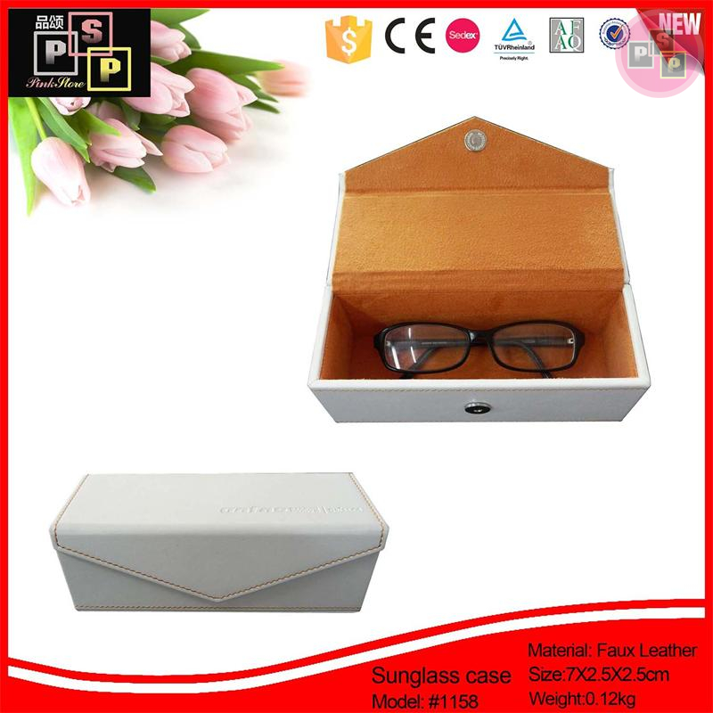 China Supplier 2016 New Design custom hot sale promotional white sunglasses cases faux leather